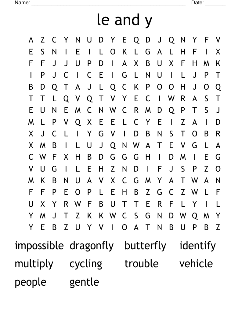 le  and   y Word Search