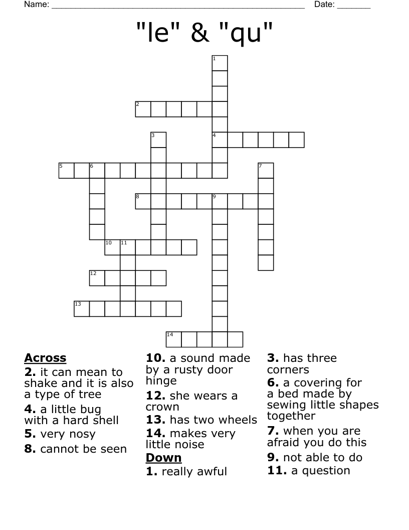 "le" & "qu" Crossword