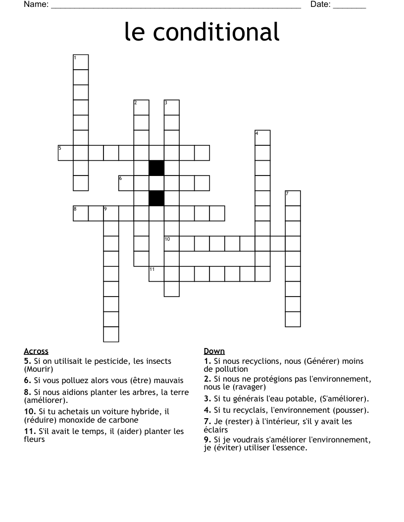 le conditional  Crossword
