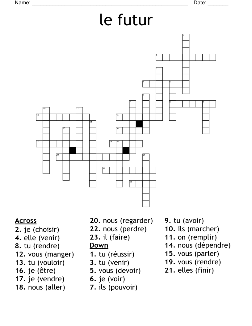 le futur Crossword