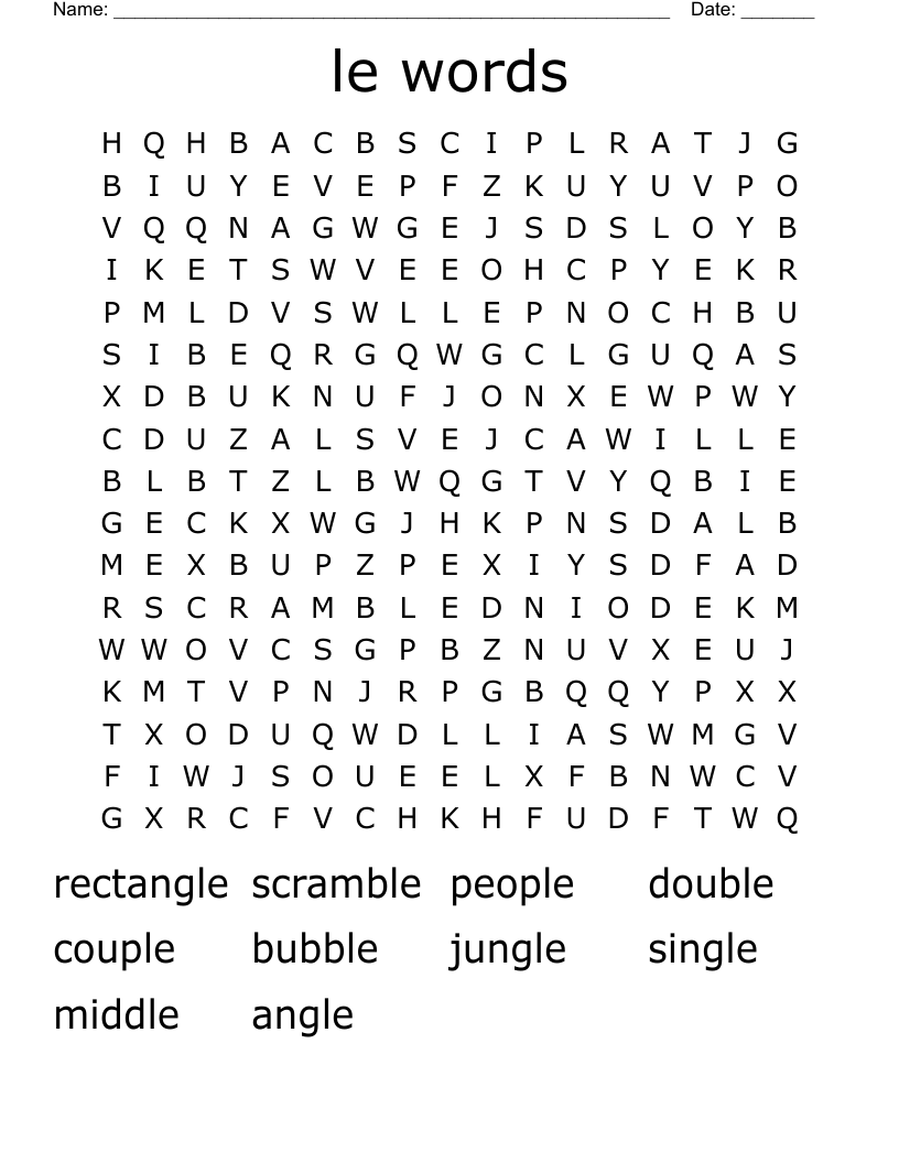 le words Word Search