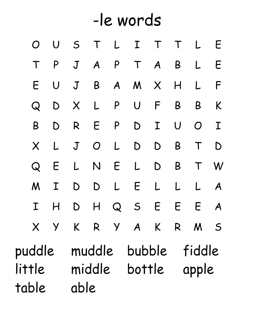 -le words Word Search