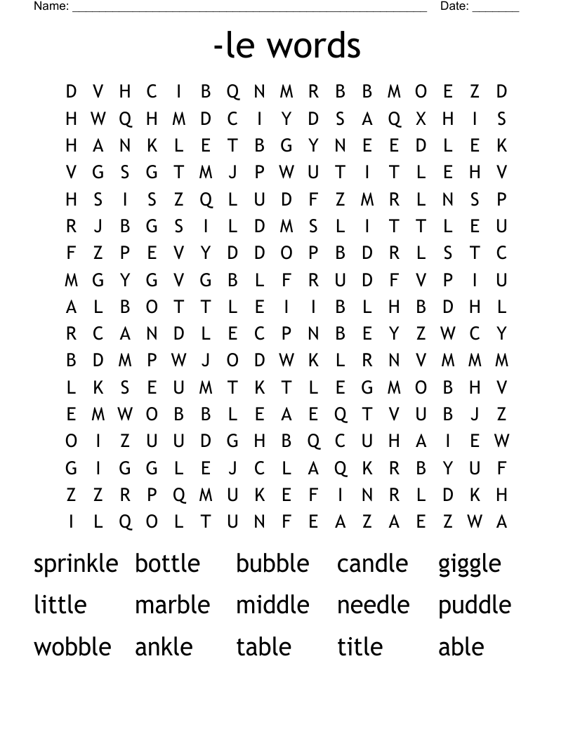 -le words Word Search