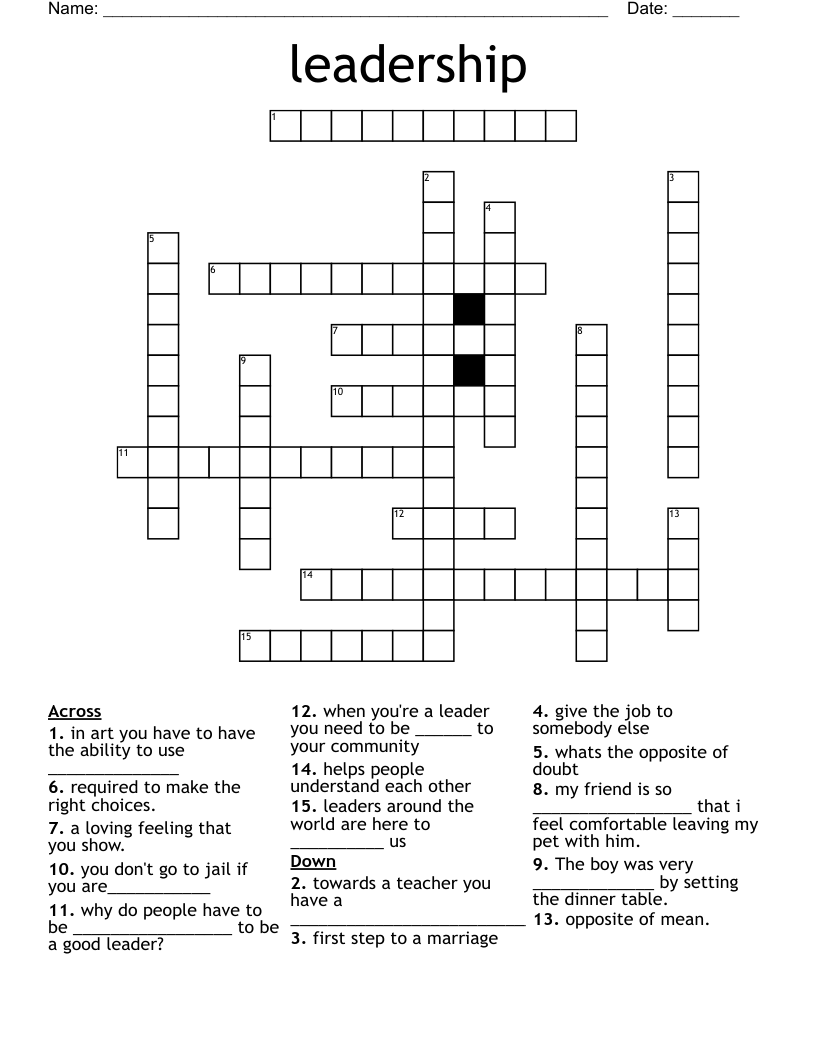 leadership Crossword