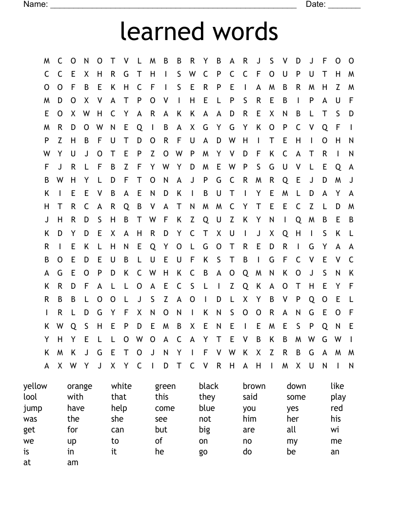 learned words Word Search