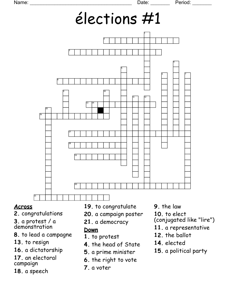 élections #1 Crossword