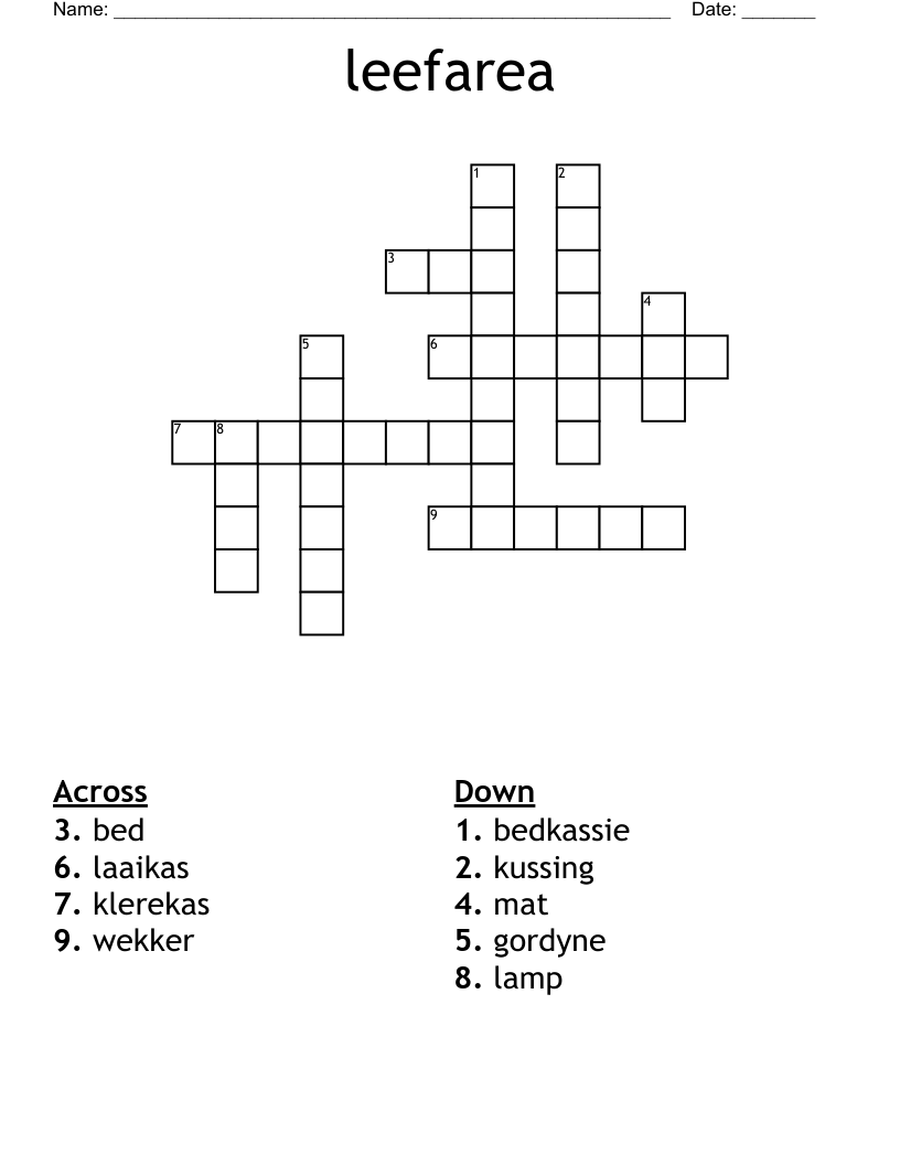 leefarea Crossword