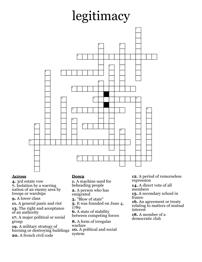 legitimacy Crossword