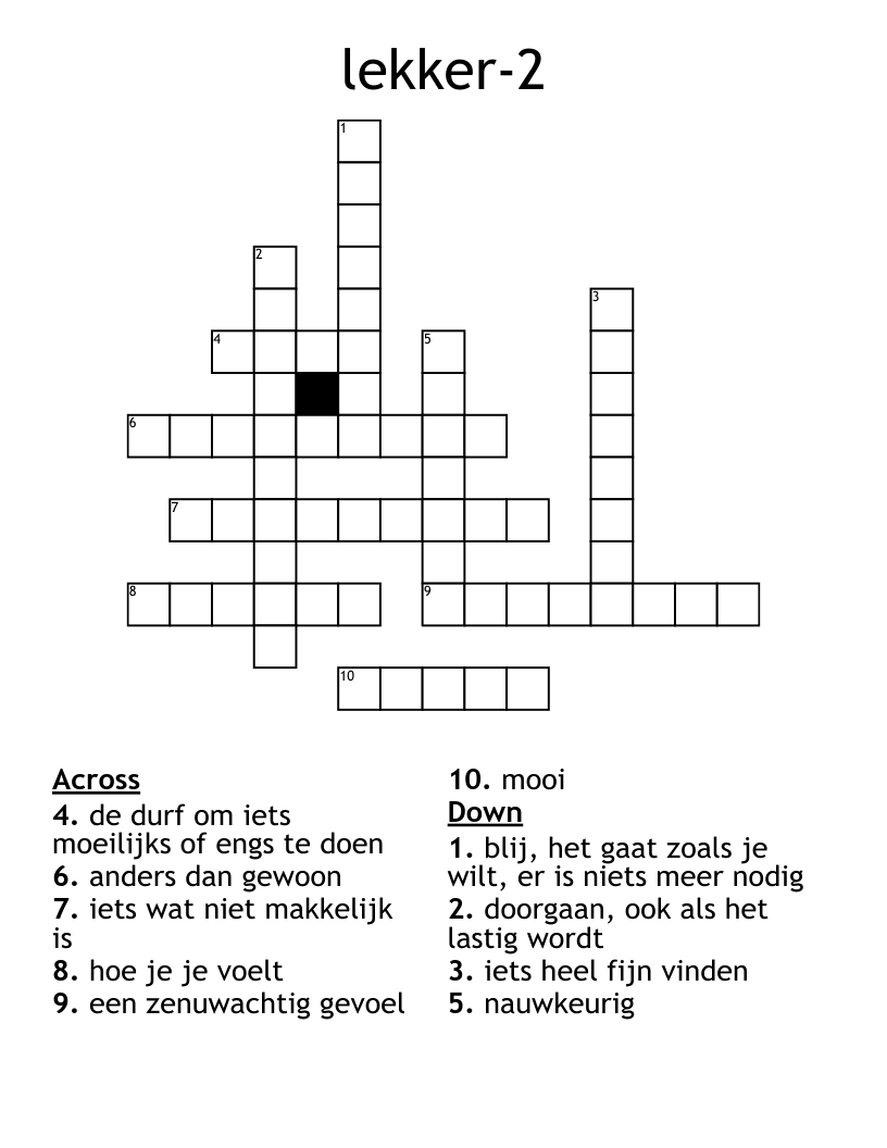 lekker-2 Crossword
