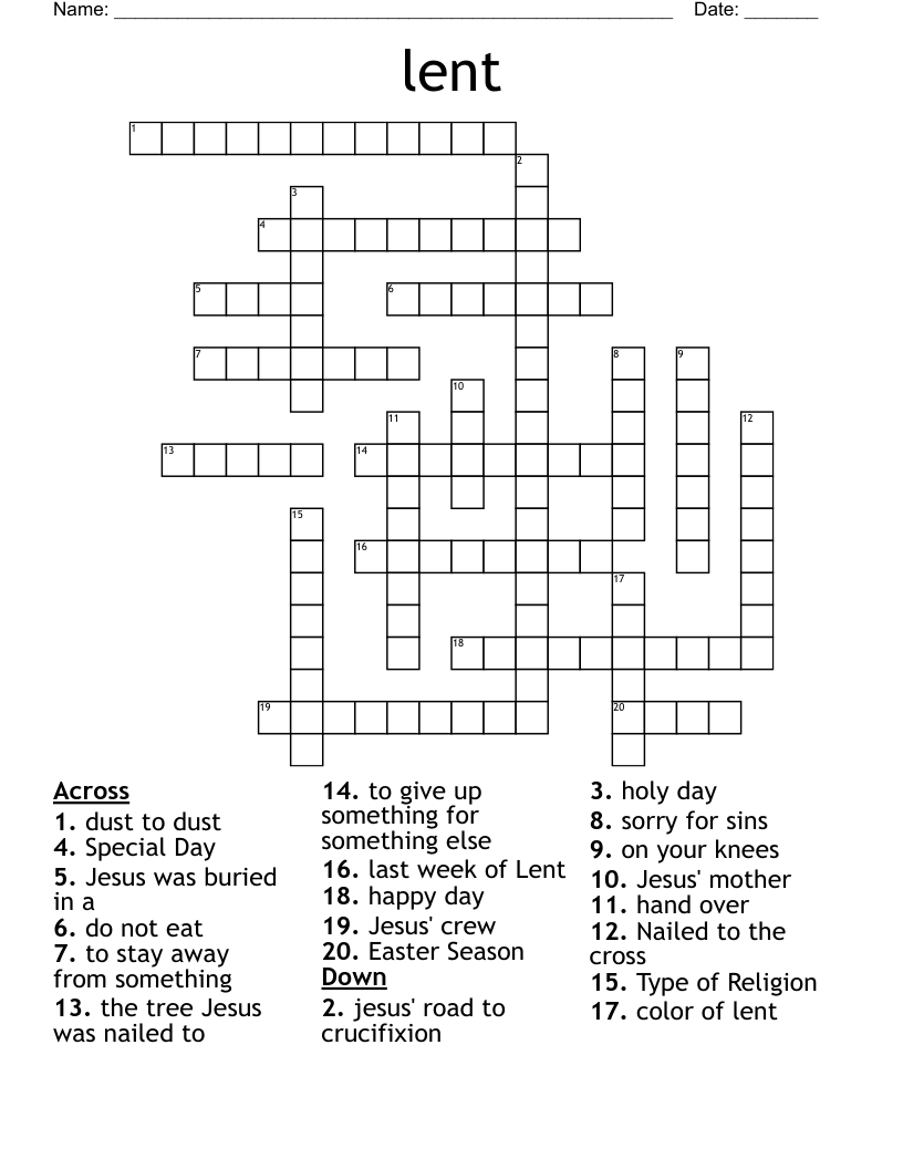 lent Crossword