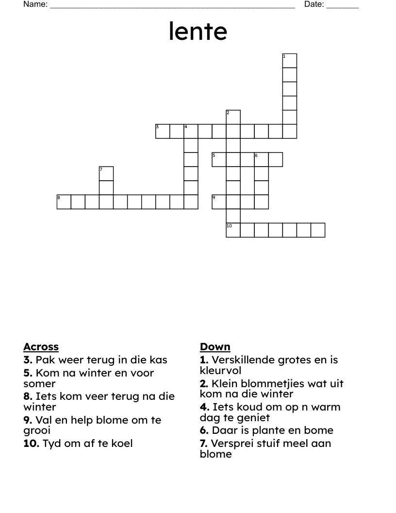 lente  Crossword