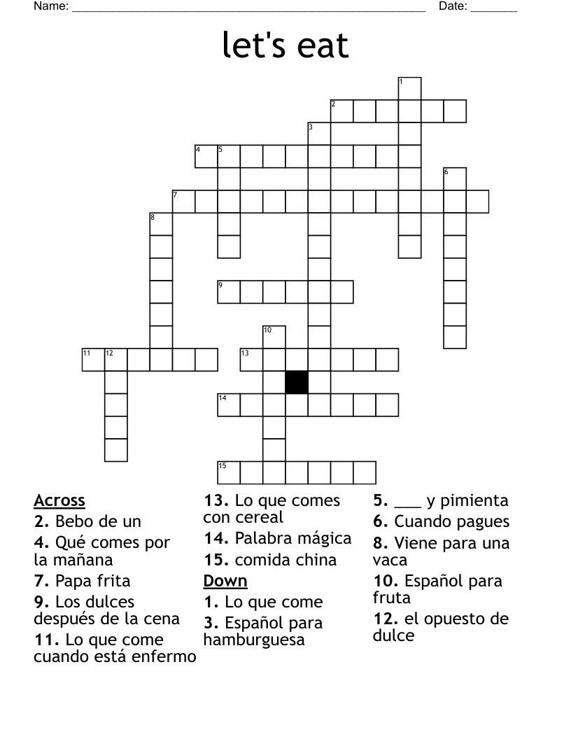 let's eat  Crossword