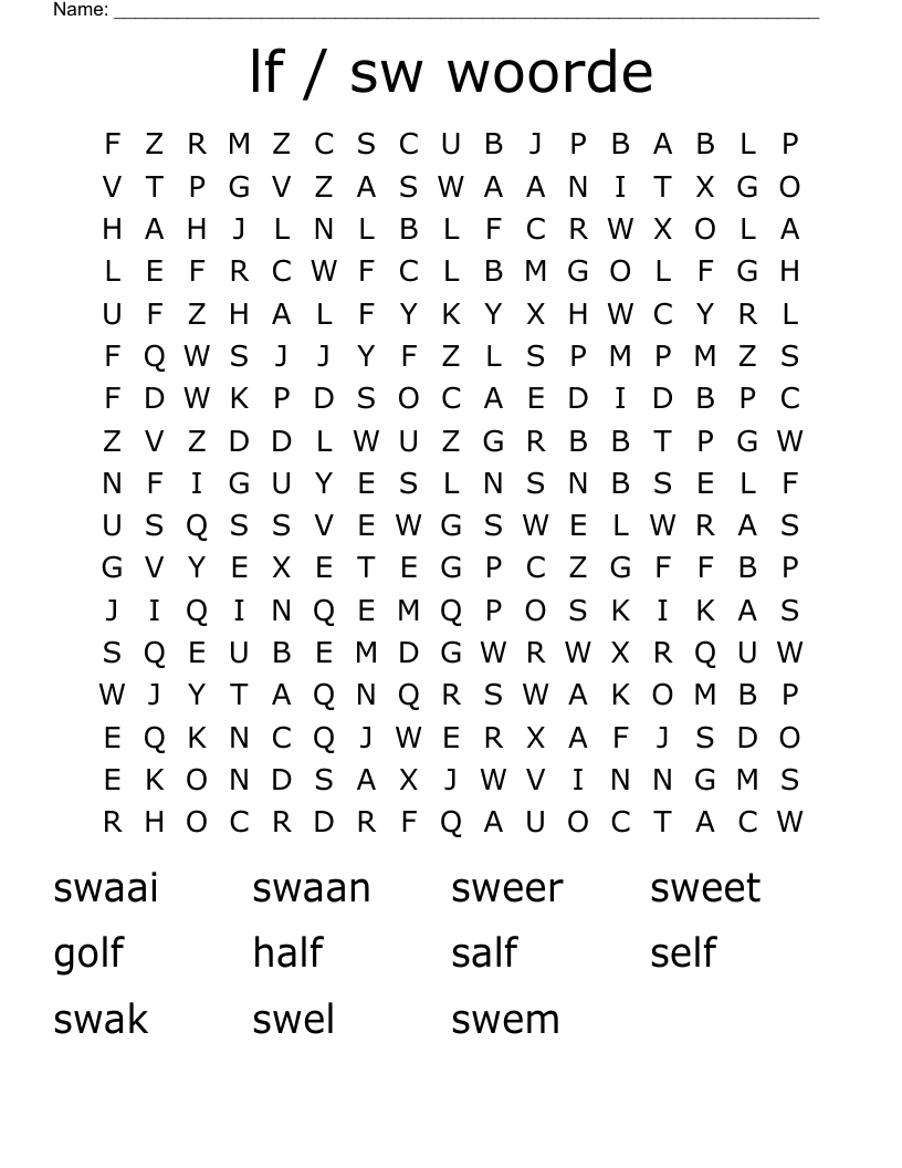 lf / sw woorde  Word Search
