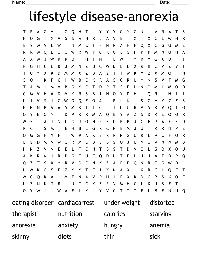 lifestyle disease-anorexia Word Search