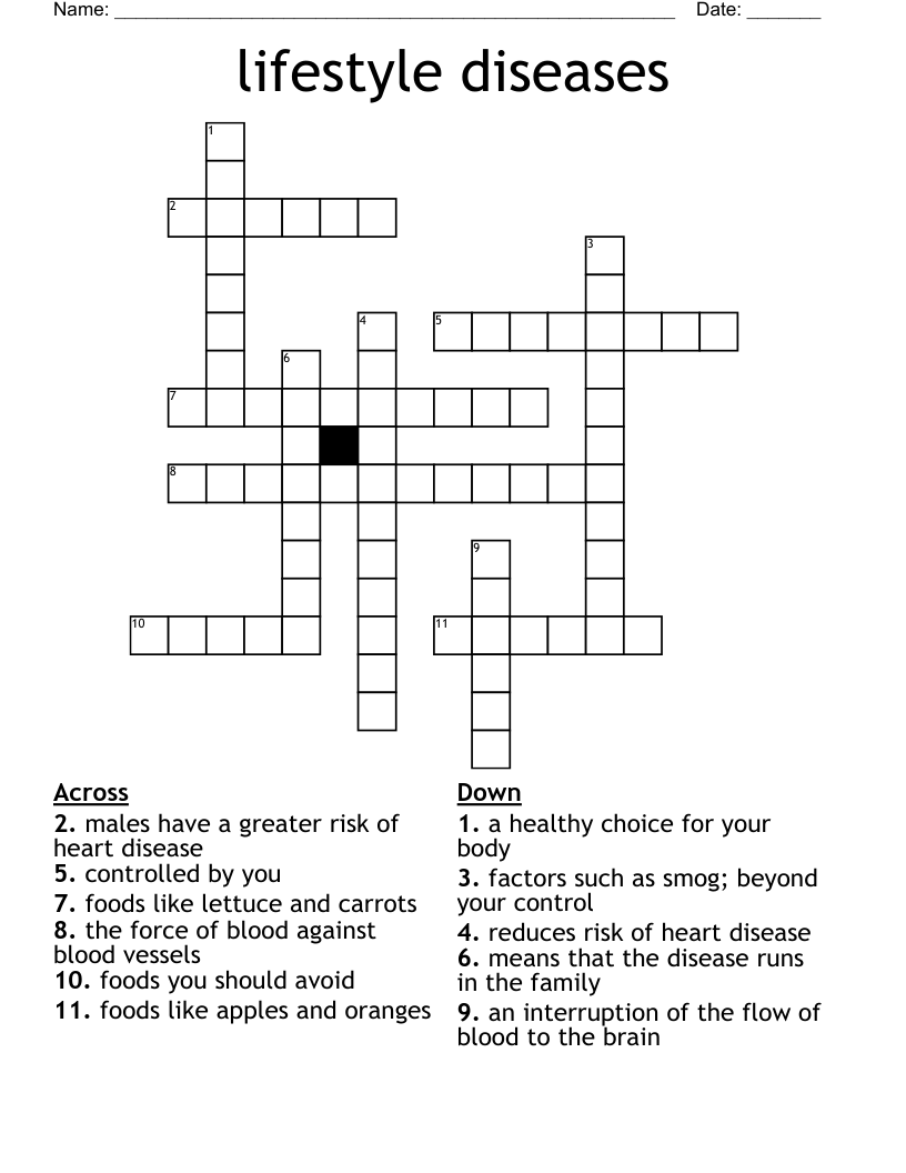 lifestyle diseases Crossword