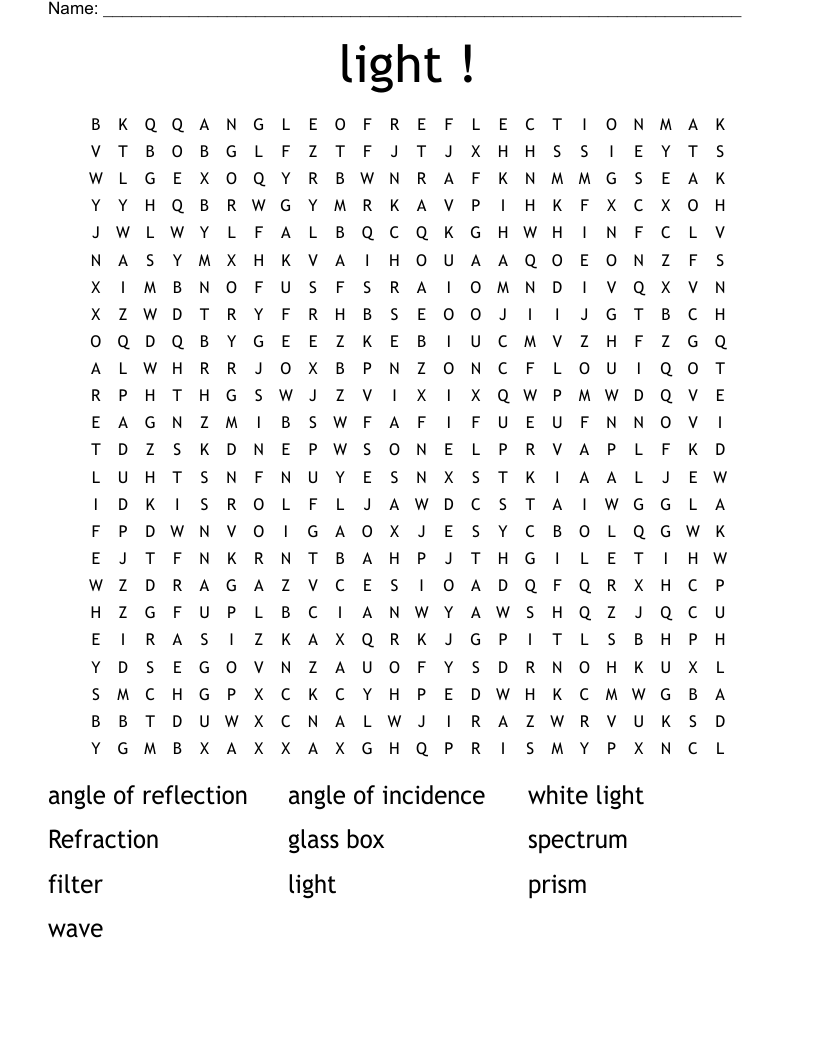light !  Word Search