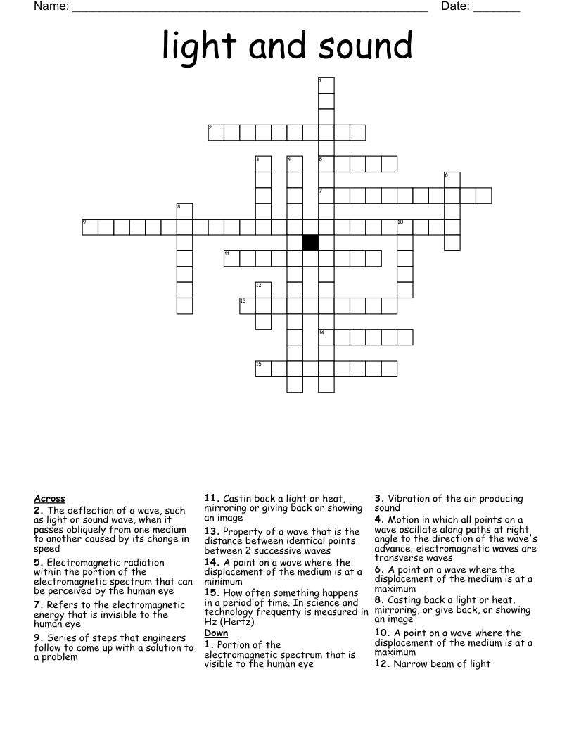 light and sound Crossword