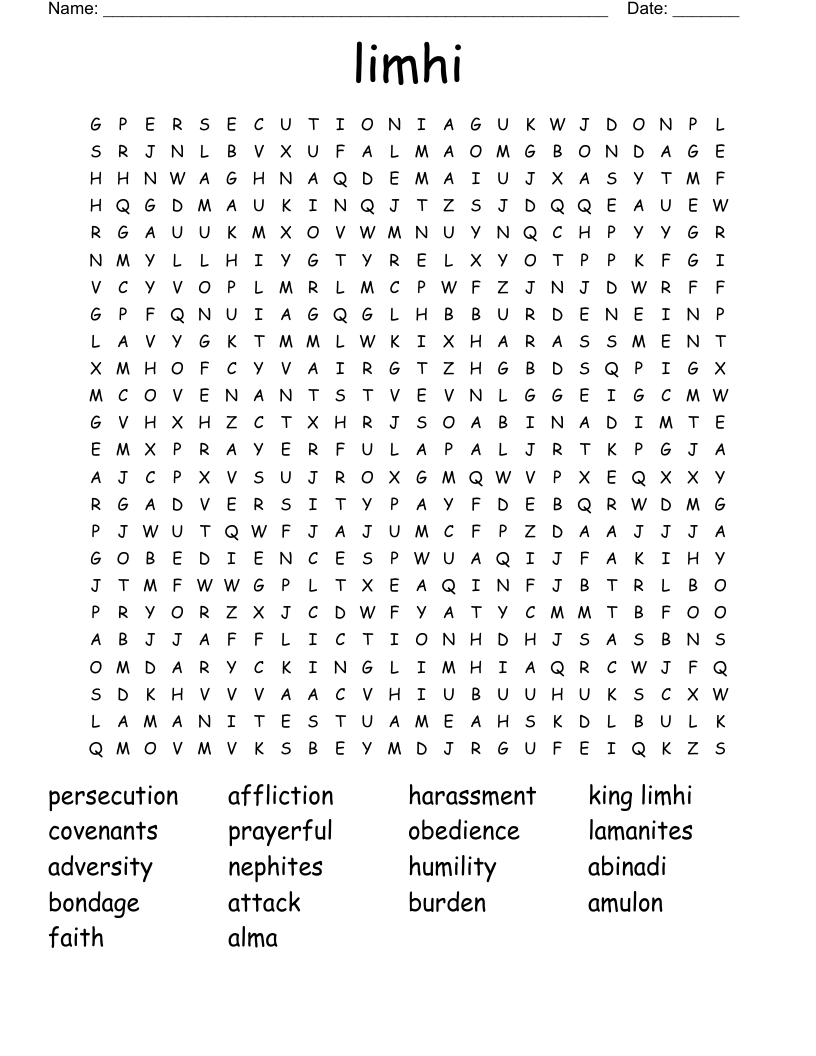 limhi Word Search