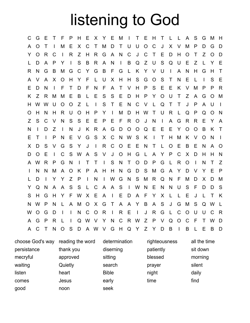 listening to God Word Search