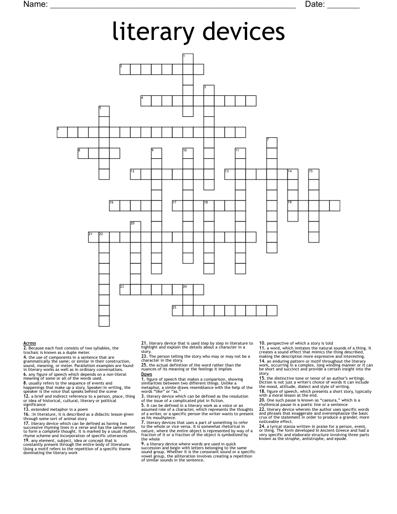 literary devices Crossword