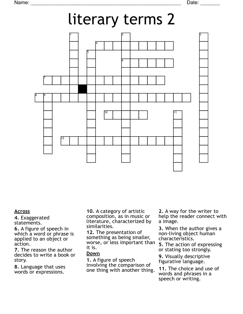 literary terms 2 Crossword