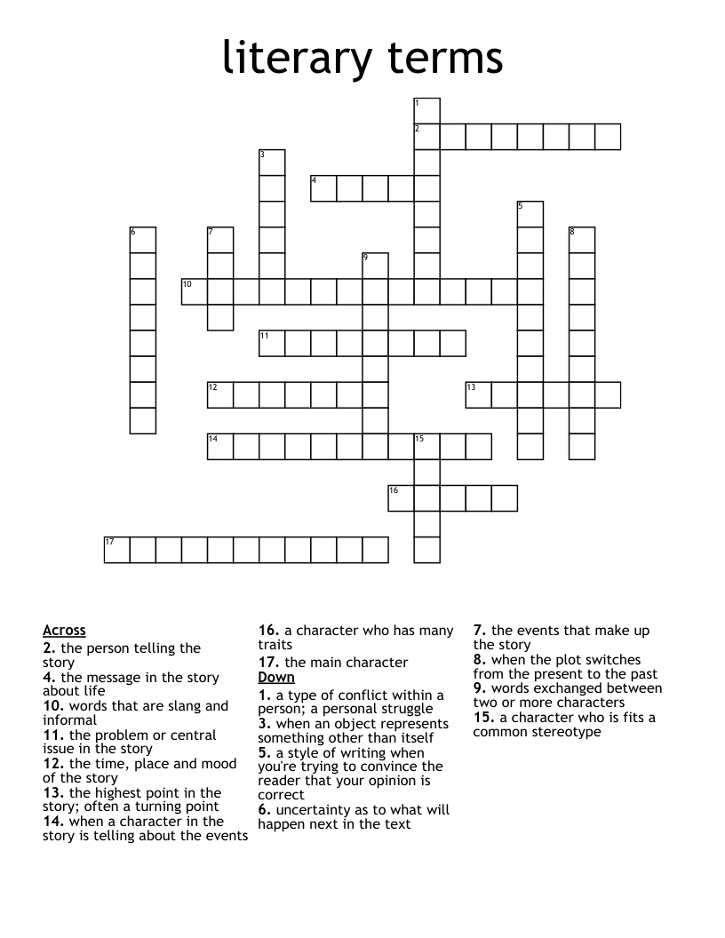 literary terms  Crossword