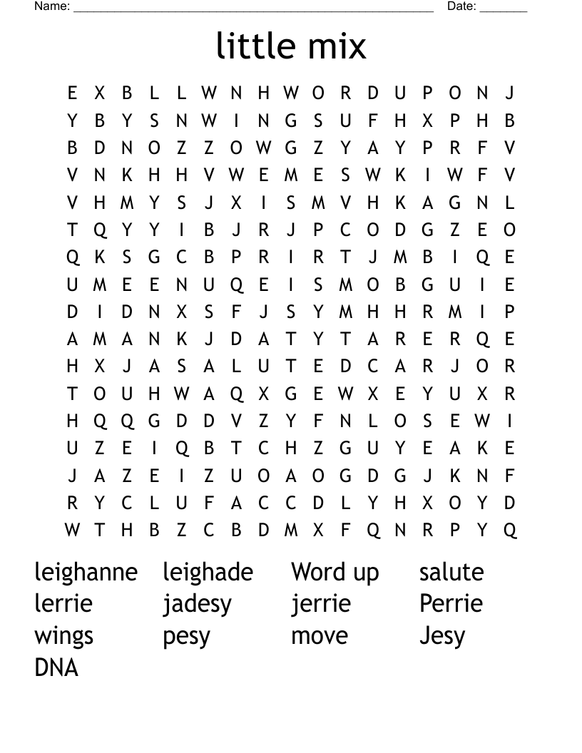 little mix Word Search