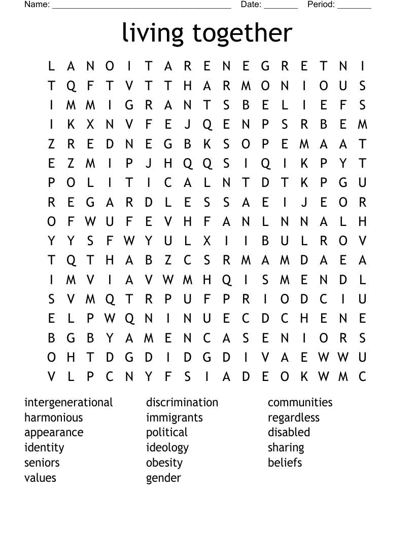living  together  Word Search