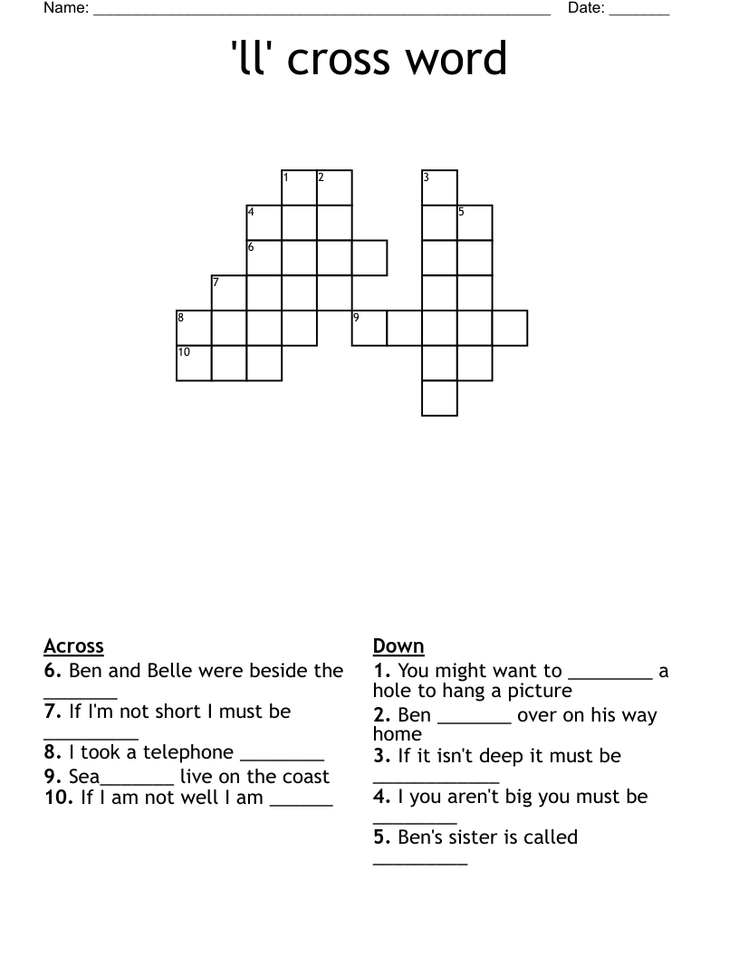 'll' cross word
