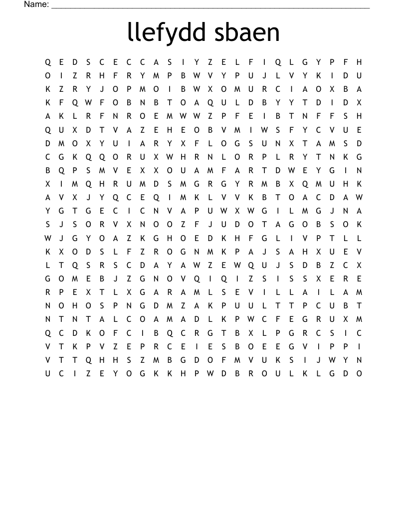 llefydd sbaen Word Search