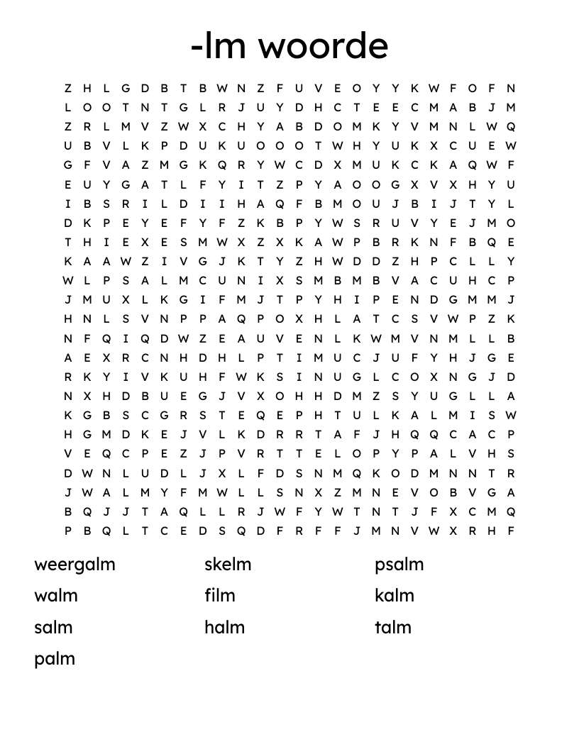 -lm woorde Word Search