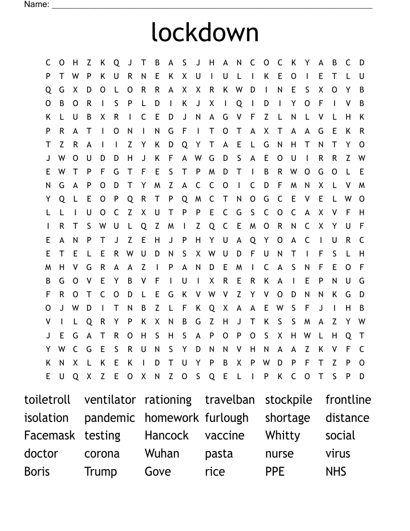 lockdown Word Search
