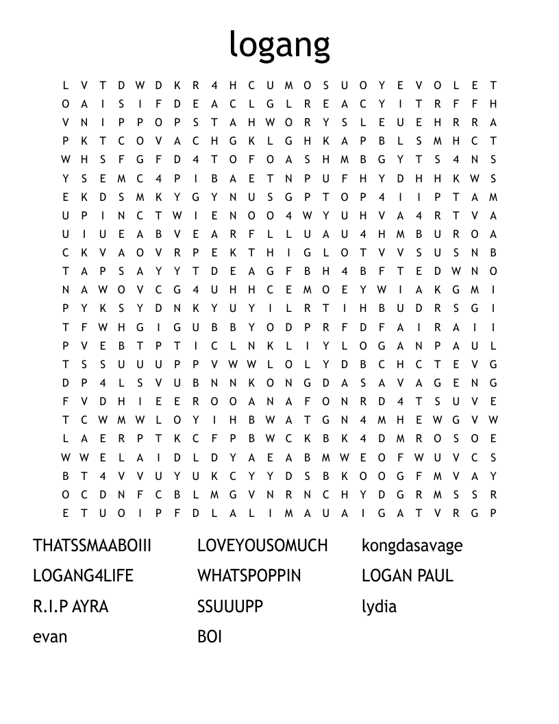 logang Word Search