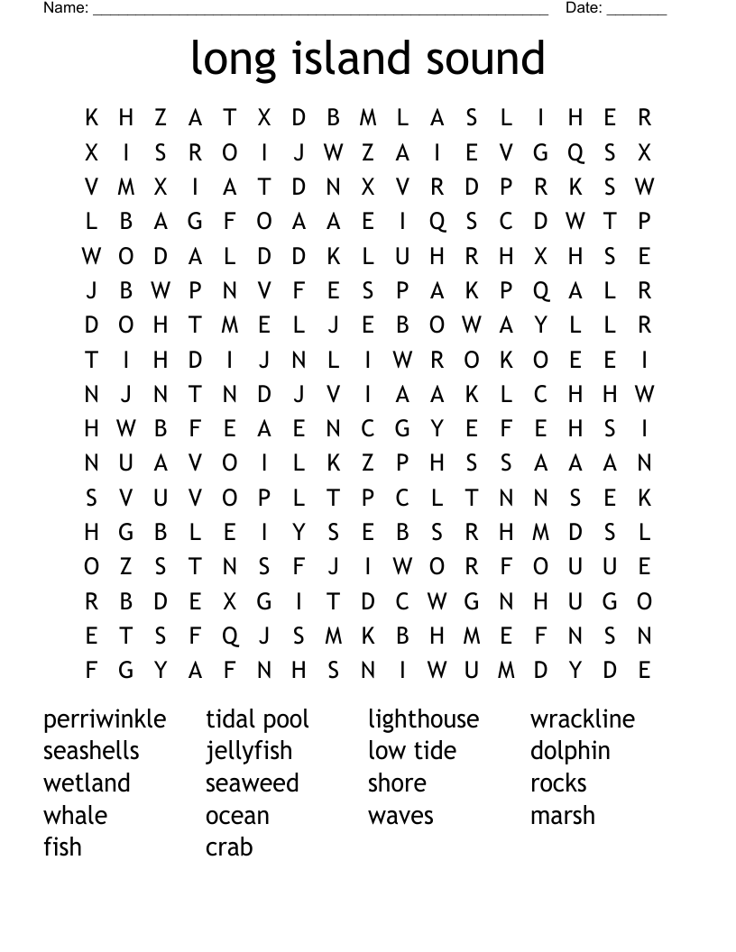 long island sound Word Search
