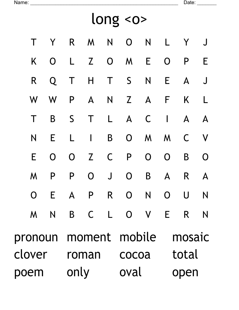 long <o> Word Search
