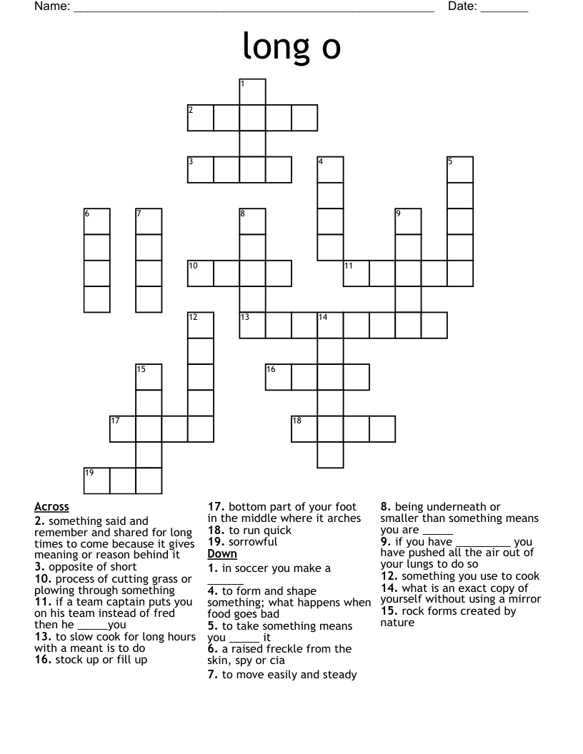 long o Crossword
