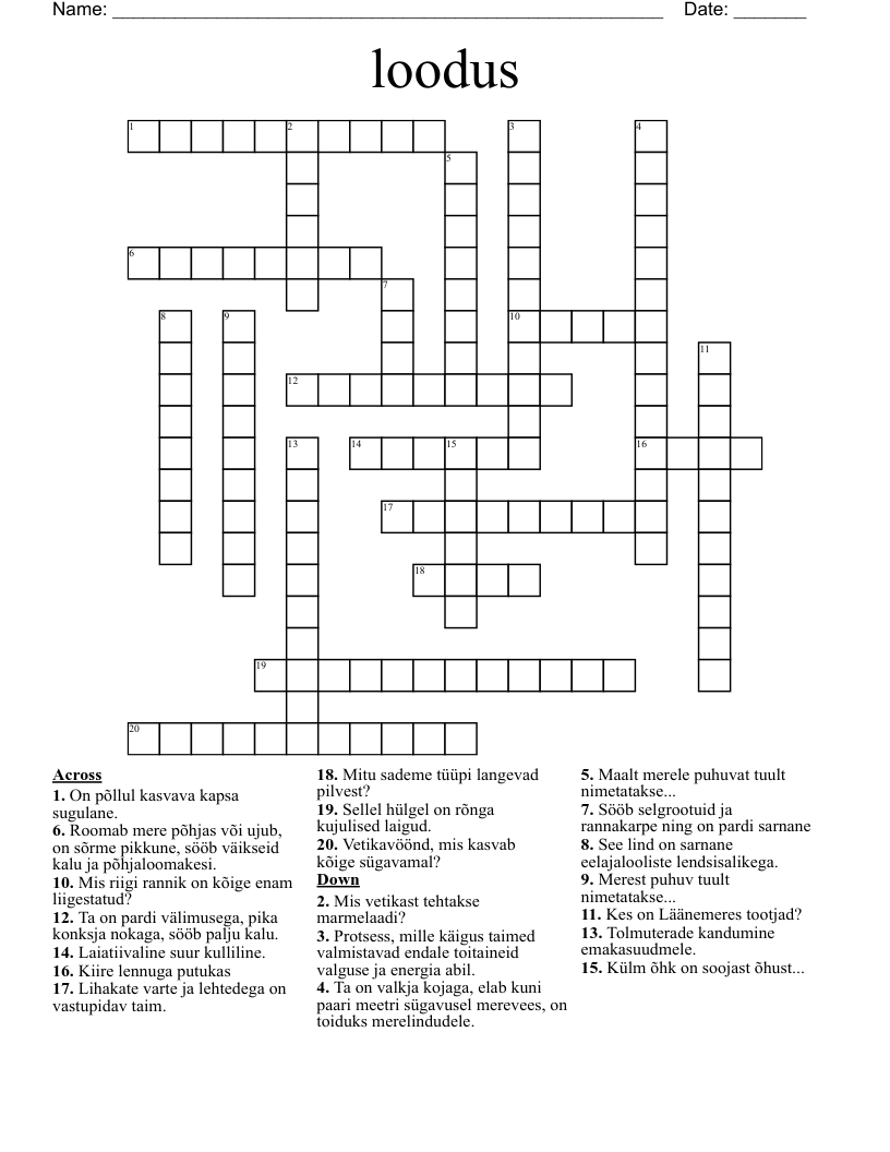 loodus Crossword