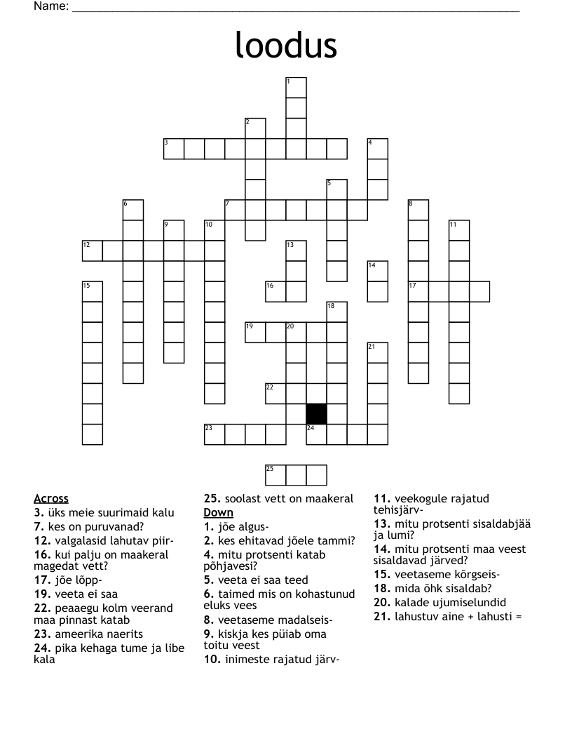 loodus Crossword