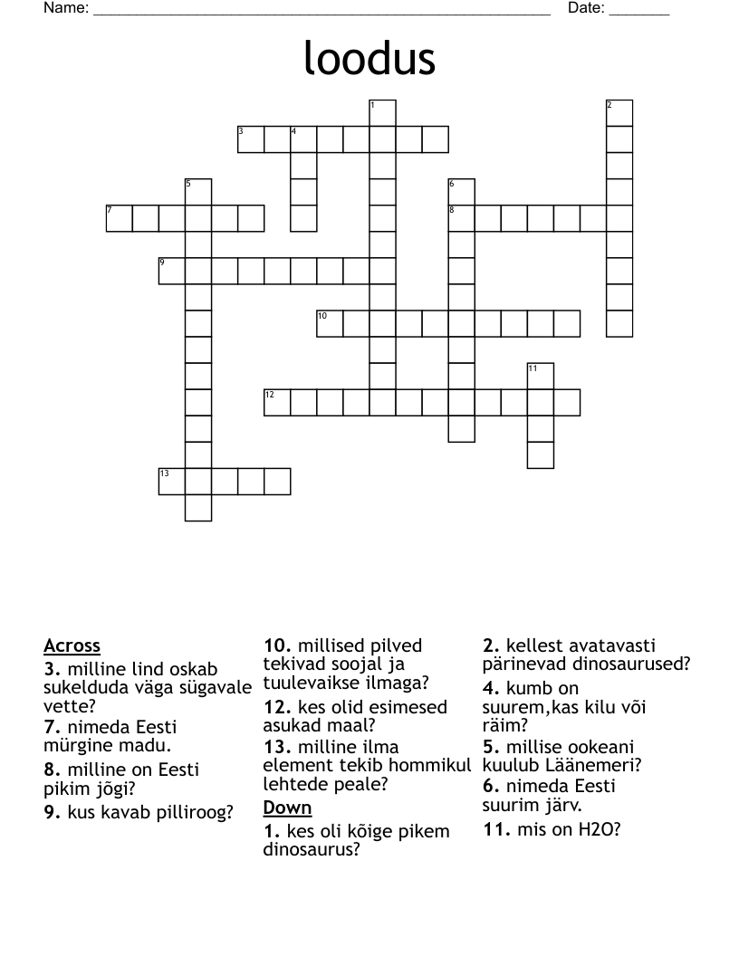 loodus Crossword