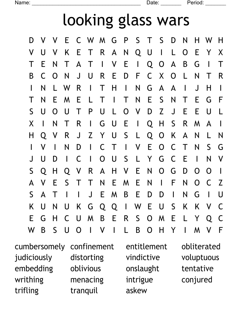 looking glass wars  Word Search