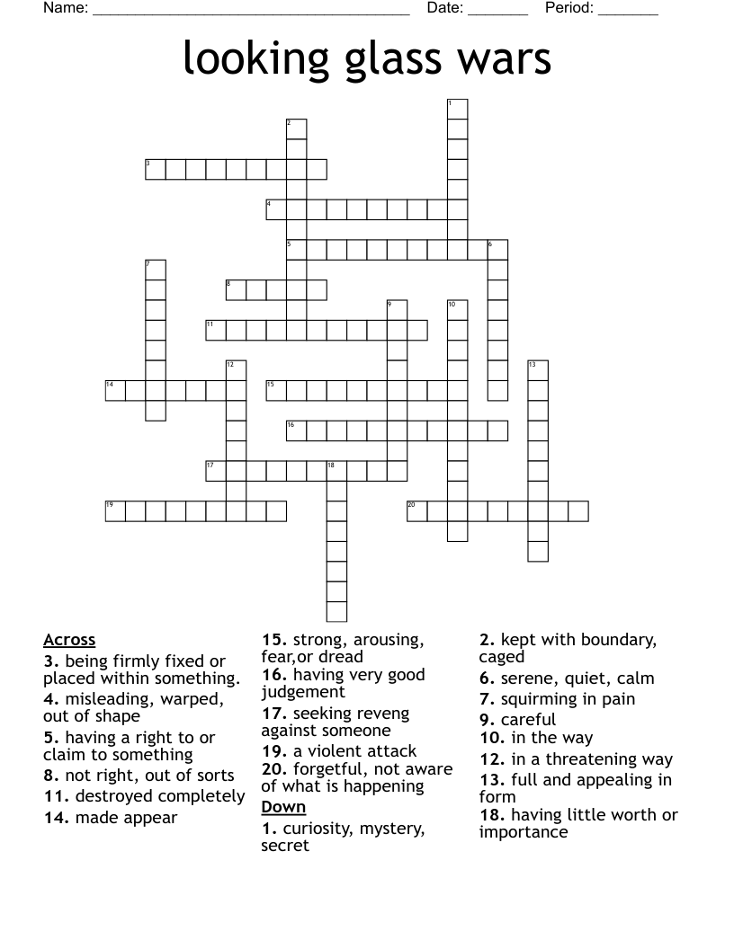 looking glass wars  Crossword