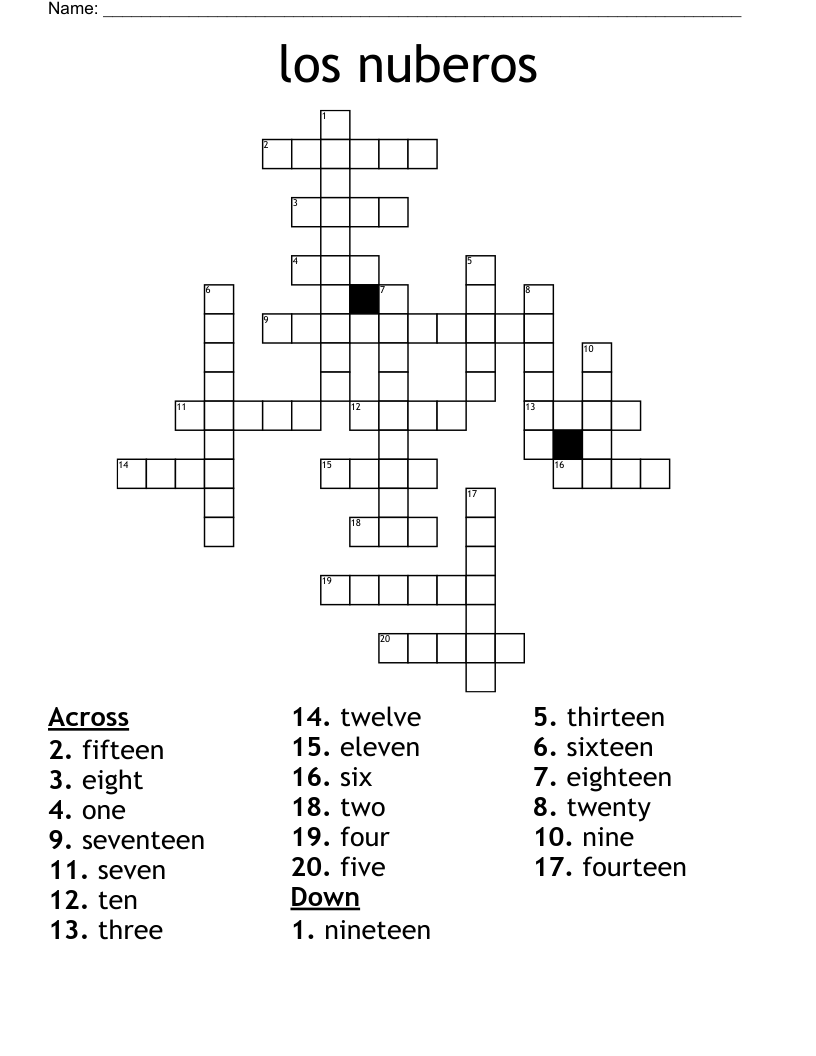 los nuberos  Crossword