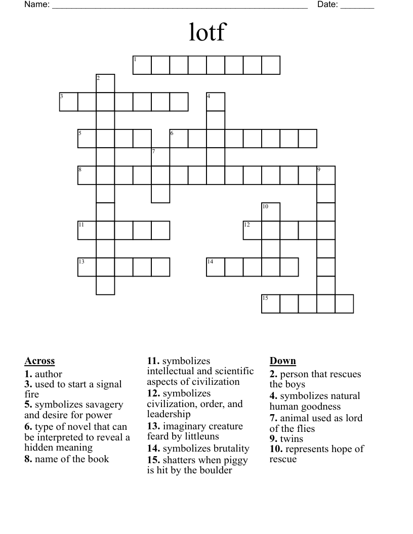 lotf Crossword