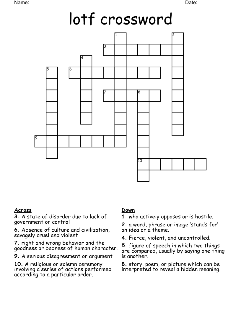 lotf crossword