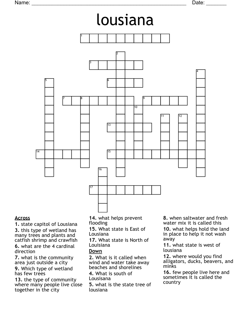 lousiana Crossword