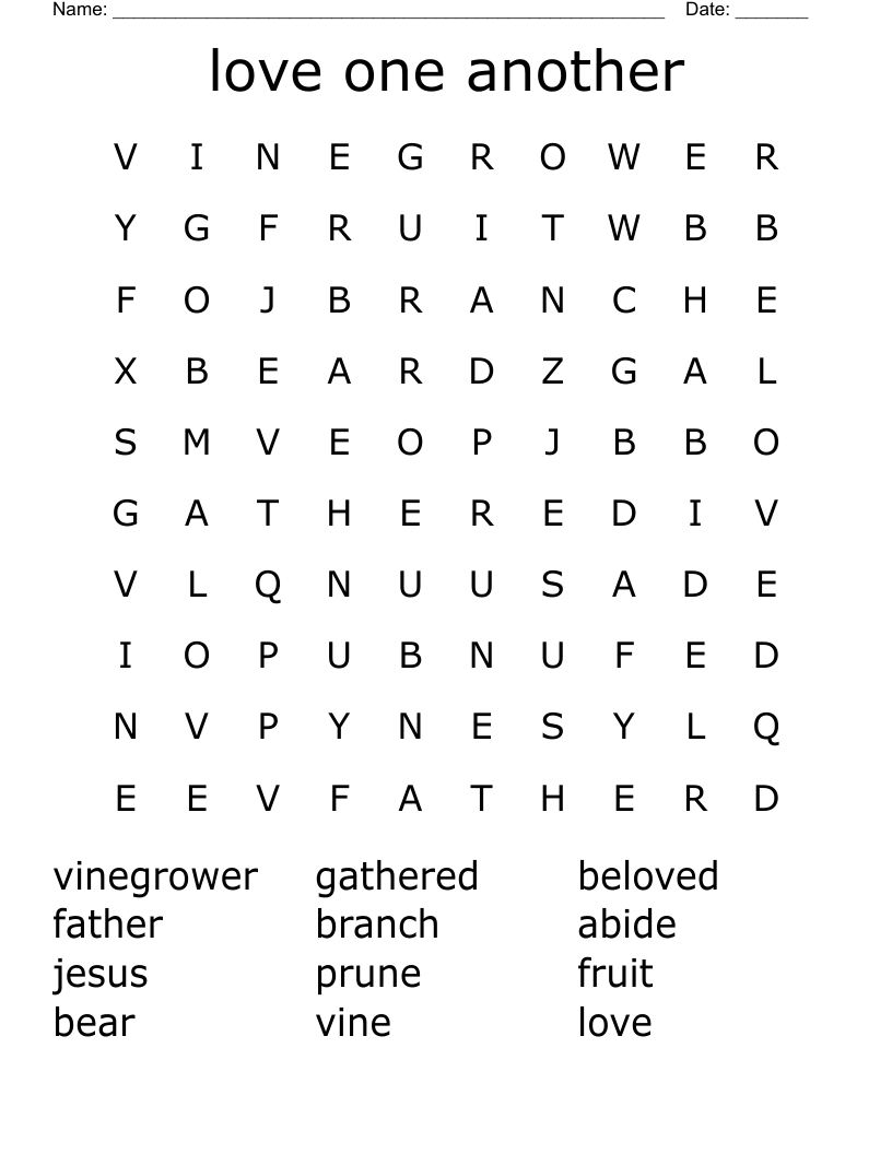 love one another Word Search