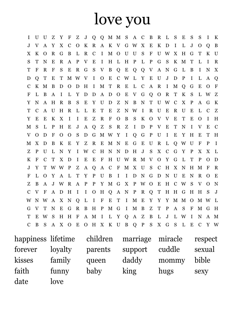 love you  Word Search