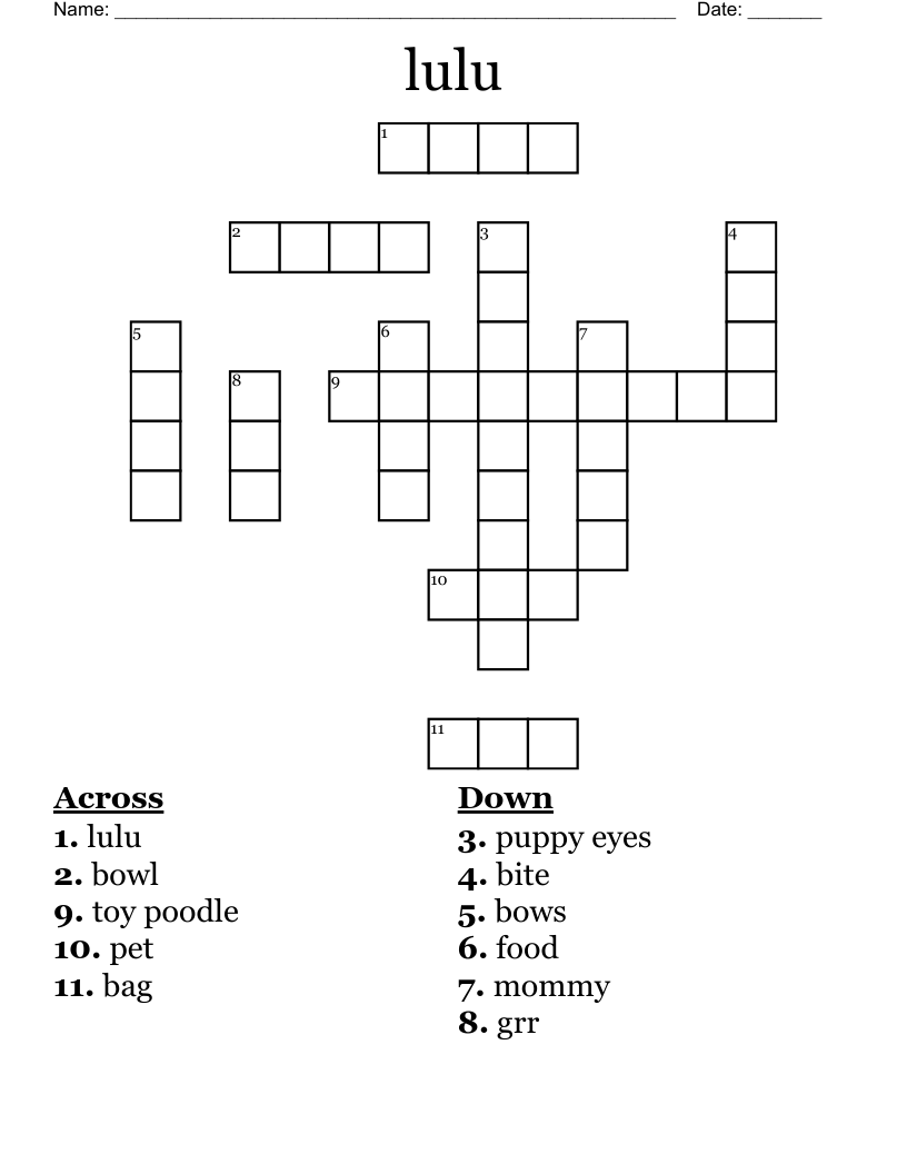 lulu Crossword