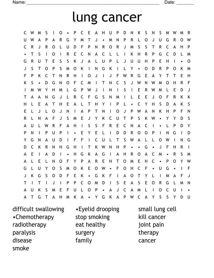 lung cancer  Word Search
