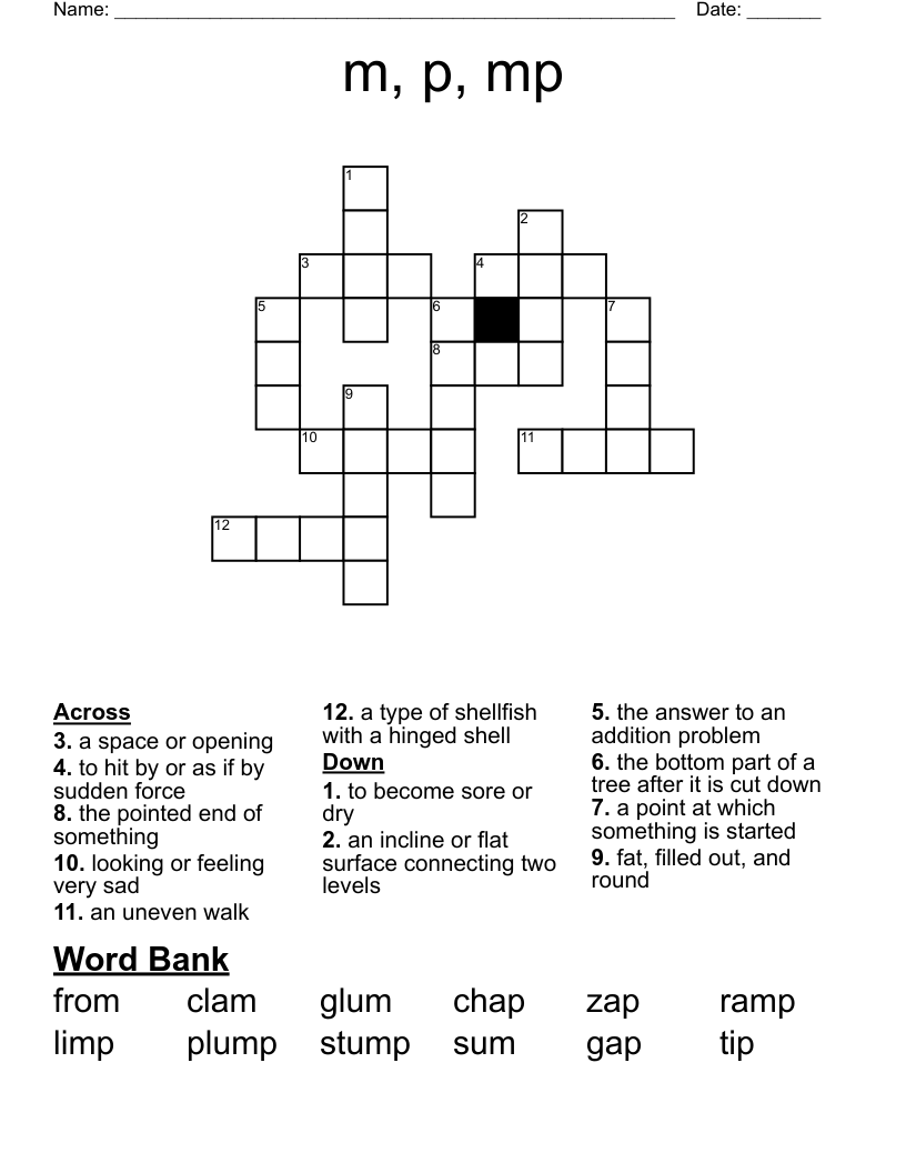 m, p, mp Crossword